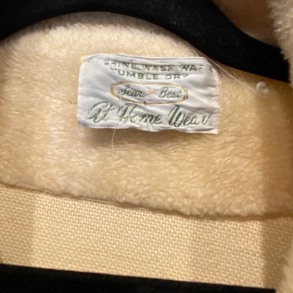 Sears At Home Wear 70s 80s Women's Robe Vintage Fuzzy Belted‎ Beige no Size Tag